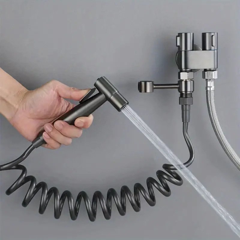 Stainless Steel Bidet toilet sprayer set handheld bidet sprayer toilet shower double outlet angle valve toilet accessories