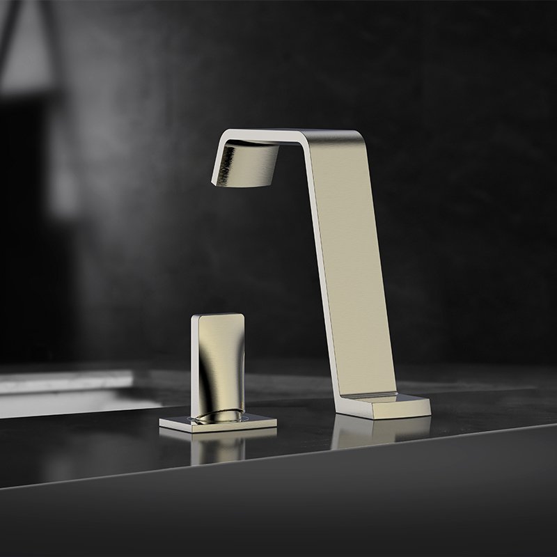 Modern Single Handle Black Basin Faucet 2-Hole Deck Mounted for Bathroom Sink Ceramic Valve Core for Gym