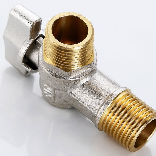Angle valve high flow brass 304 stainless steel 4-point fully open ball valve, ball core household triangle valve