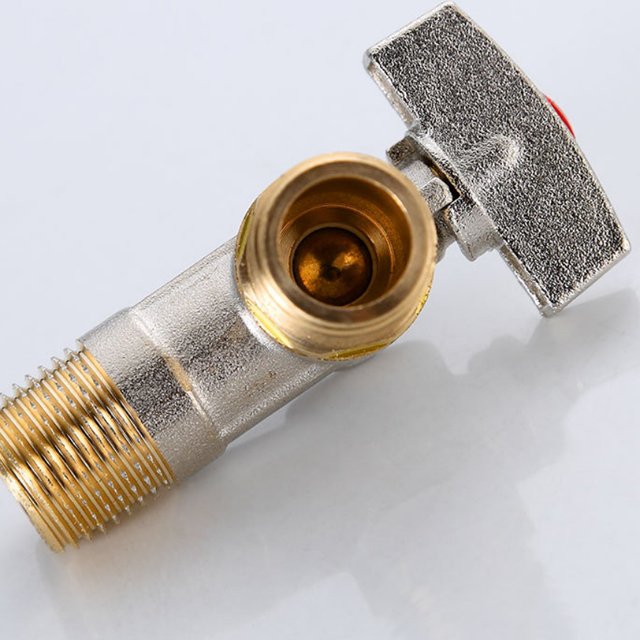 Angle valve high flow brass 304 stainless steel 4-point fully open ball valve, ball core household triangle valve