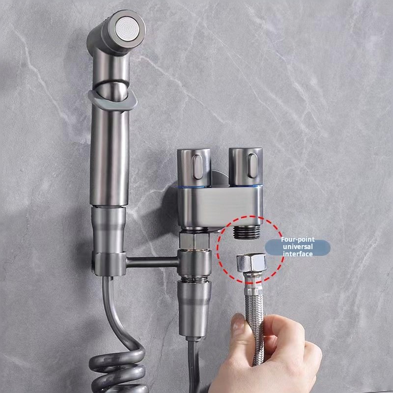 Toilet companion household one in two out angle valve spray gun set