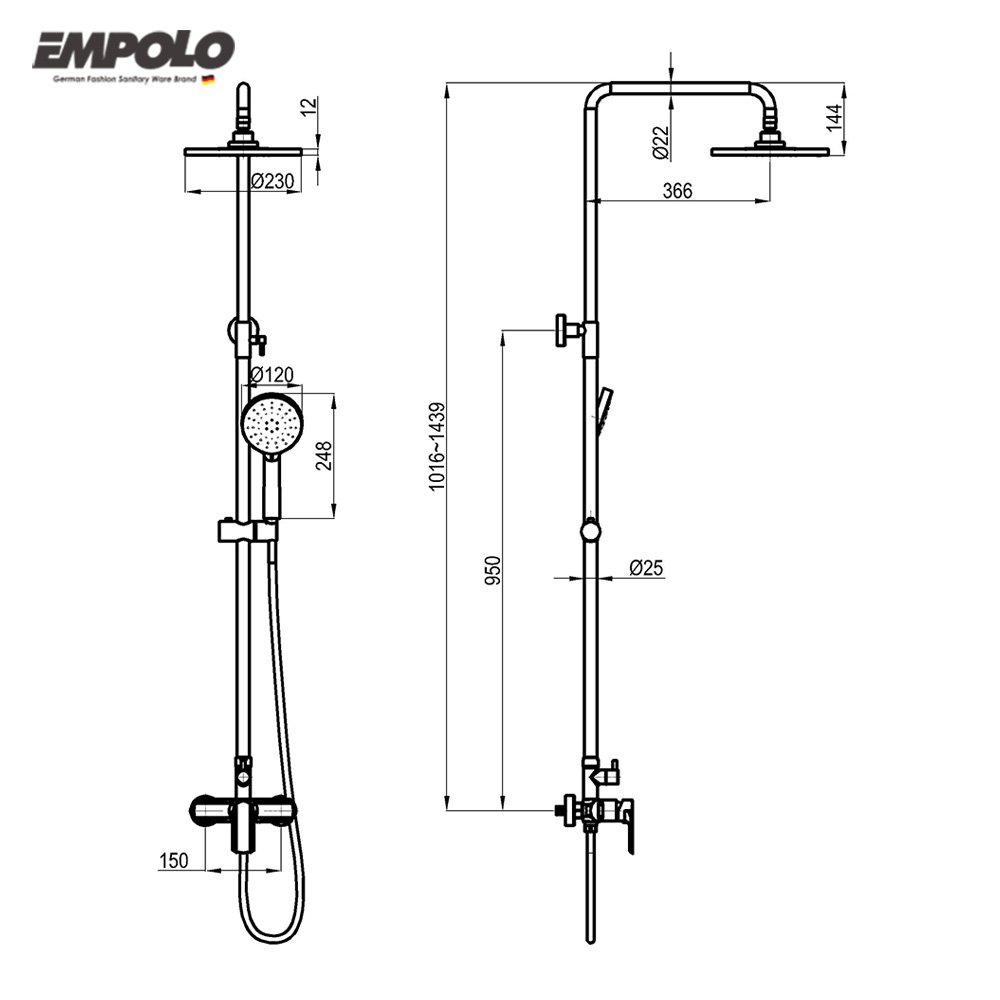 Support sample chrome shower head shower faucet set rainfall copper bath shower