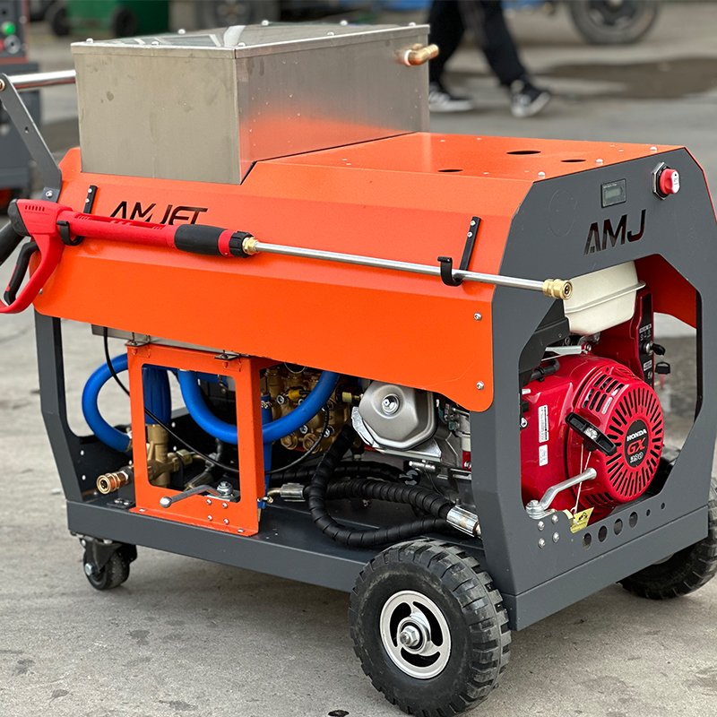 AMJET Equipment 20lpm 5.2gpm sewer drain cleaner hydro jetting machine Hot water cleaning machine hot water pressure washer