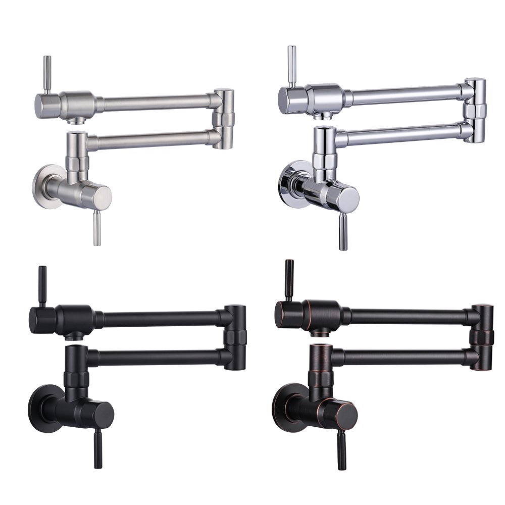 20 Inch Folding Stretchable Copper Pot Filler Faucet Kitchen Wall Mount Pot Filling Faucet