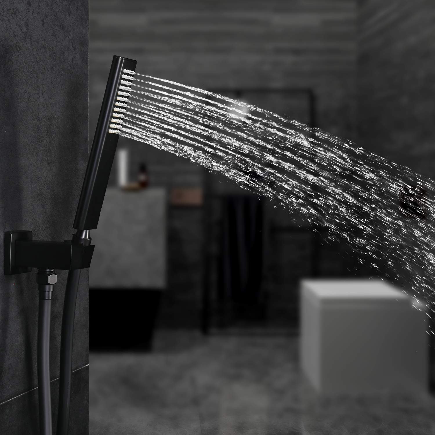 10 inches High Pressure Rain Shower With Handheld Spray Matte Black Contain Shower Valve And Trim Kit