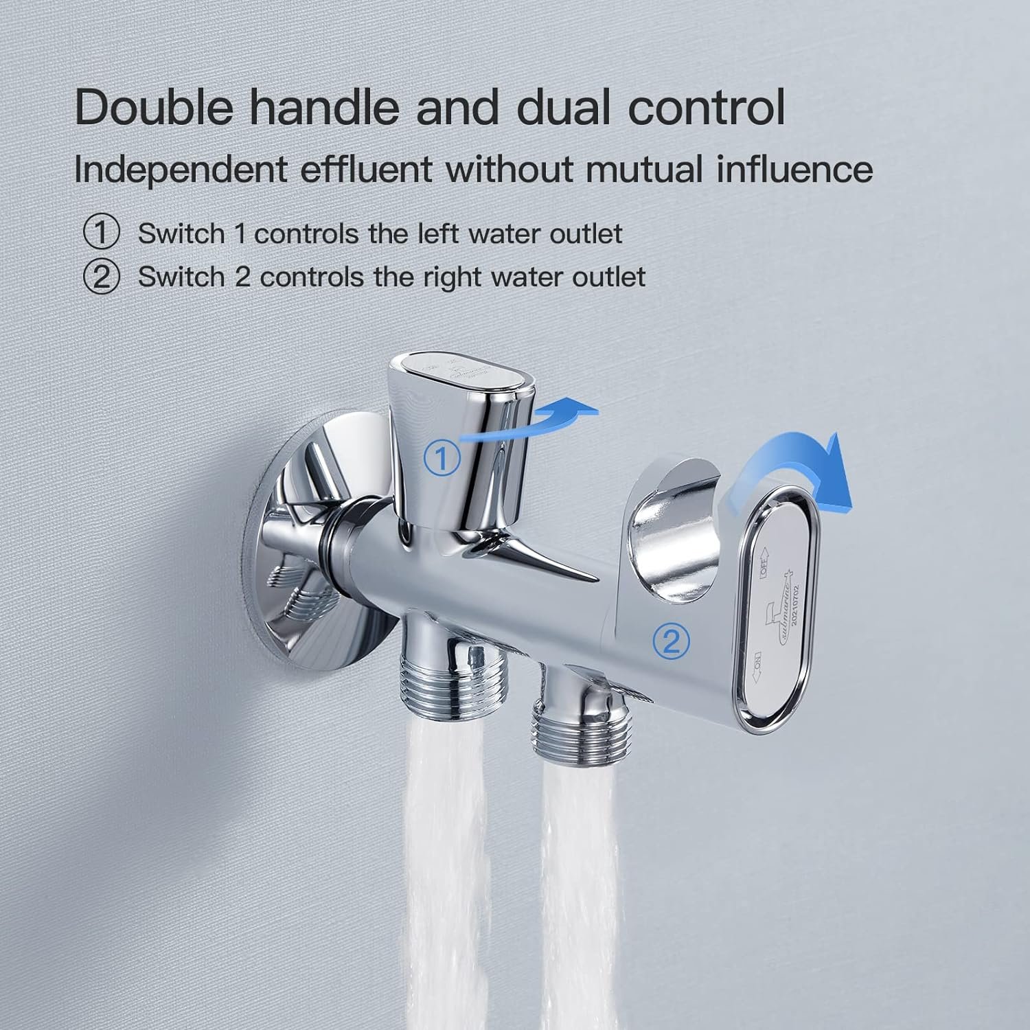 Handheld Bidet Sprayer with G1/2 Caliber One-in Two-Out Diverter Valve, Auto Shrink Bidet Hose