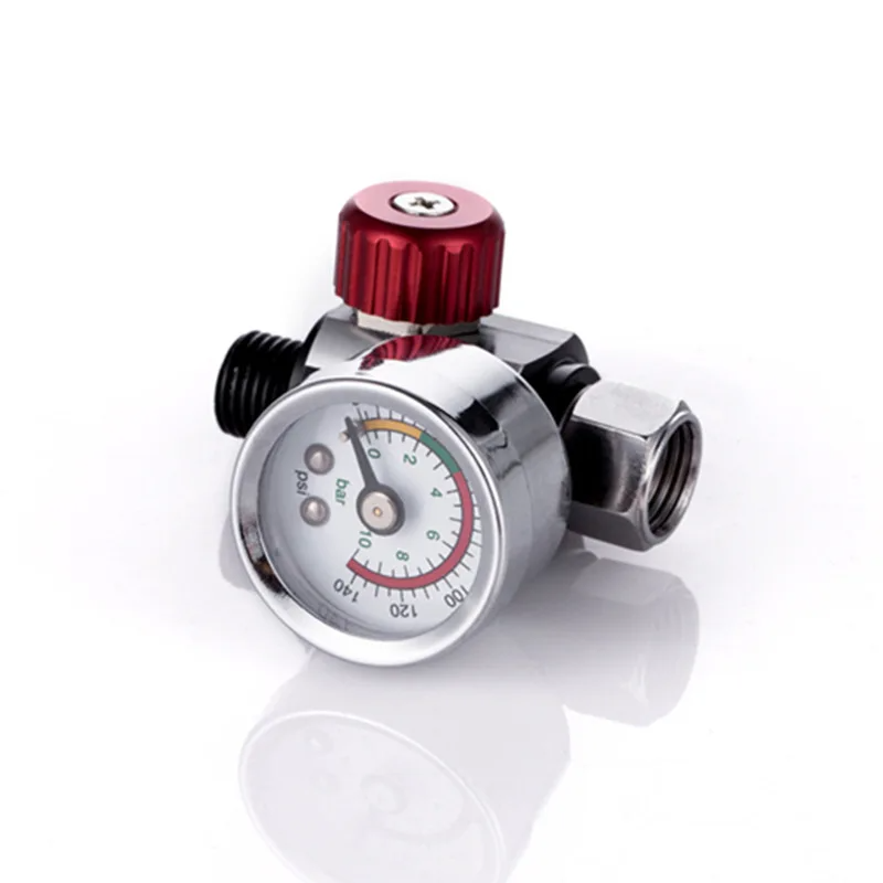 Regulating Valve Spray Gun Control Valve Gauge Black Mini Adjustable Air Pressure Gauges