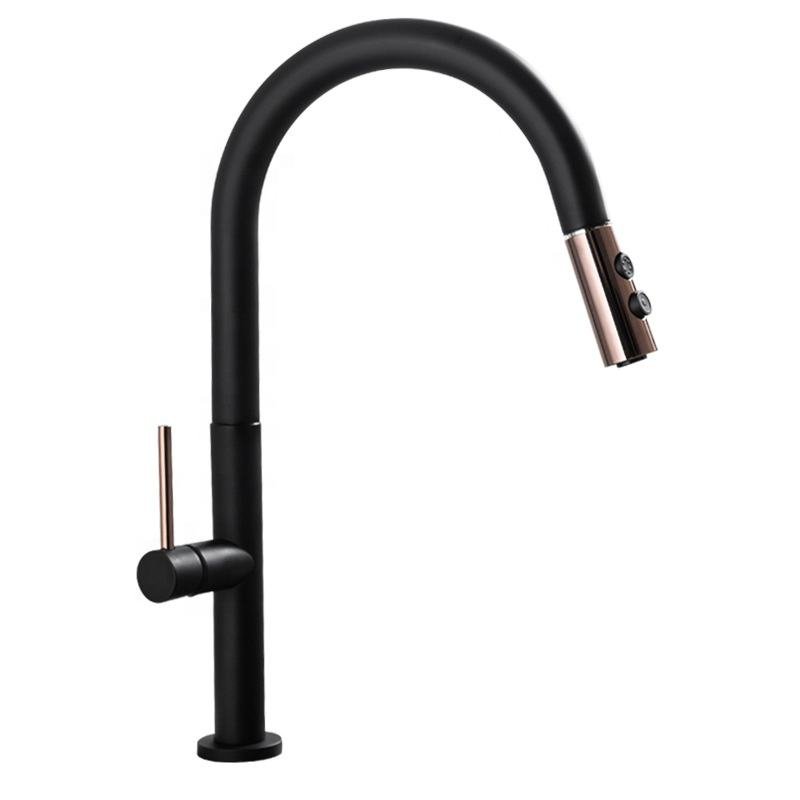 Modern Luxury Stainless Steel Single Lever Spout Lavatory Basin Faucet Black Gold Color Waterfall Bathroom Faucets
