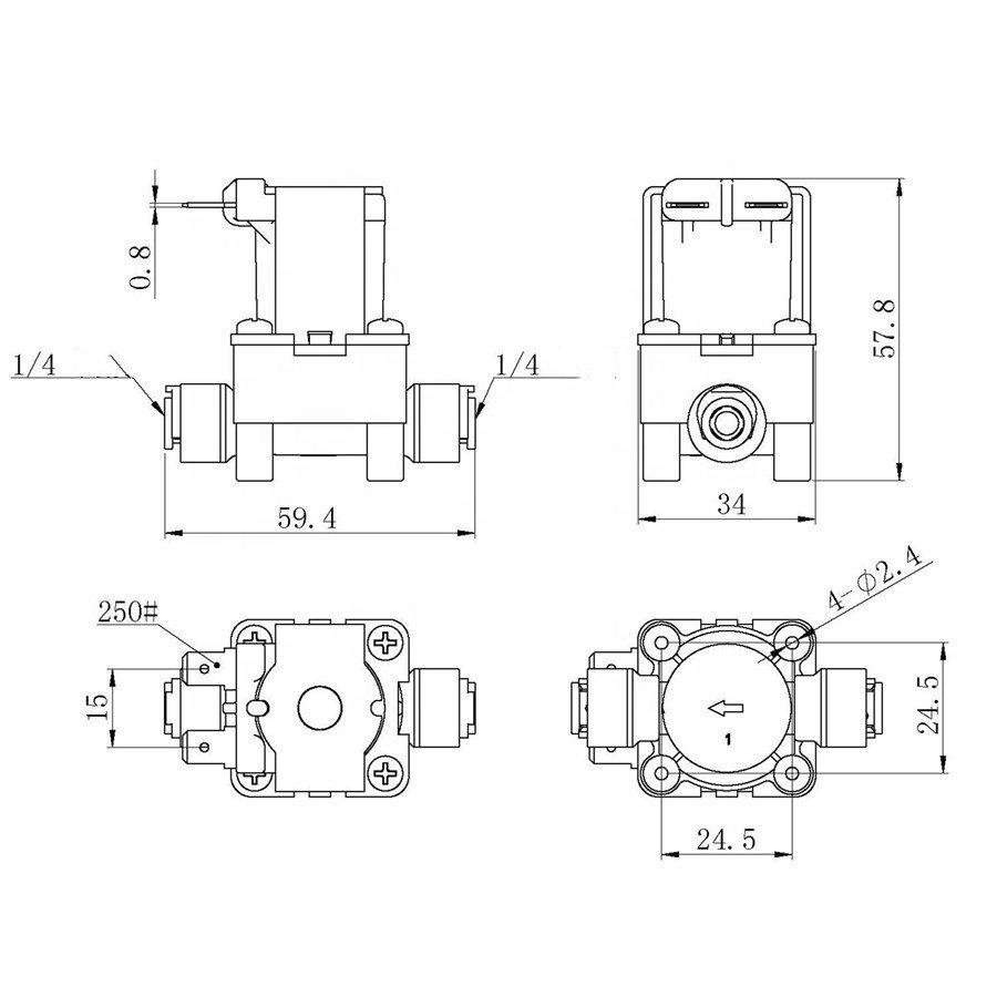 12v 24v Dc Plastic Solenoid Valve 1/4'' 3/4'' 1/2'' For Ro Water Purifier Dispenser Heater Dishwasher Washing Machine Valve