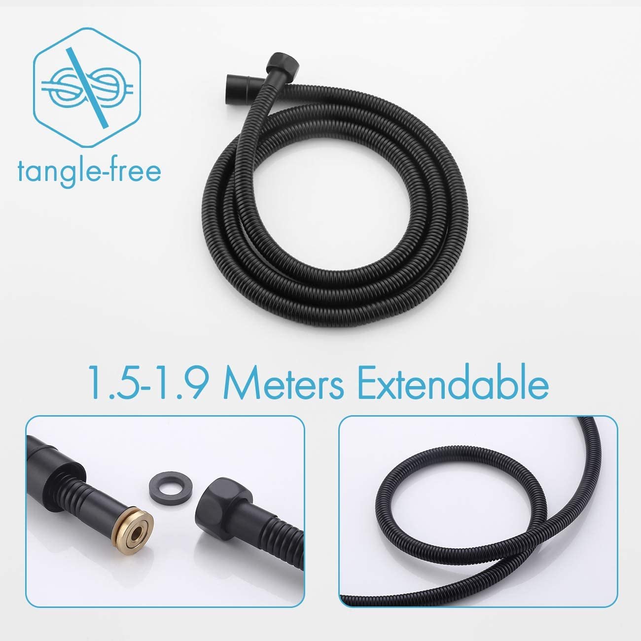 Aquacubic cUPC Shower System Valve and Trim Kit Matte Black Faucet Set Rain Shower Head with Handheld Shower Faucet