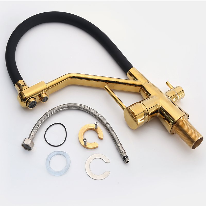 Modern Single Handle Kitchen Faucet Retractable Pull out Spring Tap with Brushed Nickel Finish Brass and Ceramic Material