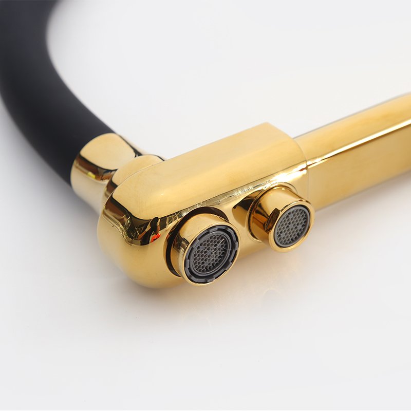 Modern Single Handle Kitchen Faucet Retractable Pull out Spring Tap with Brushed Nickel Finish Brass and Ceramic Material