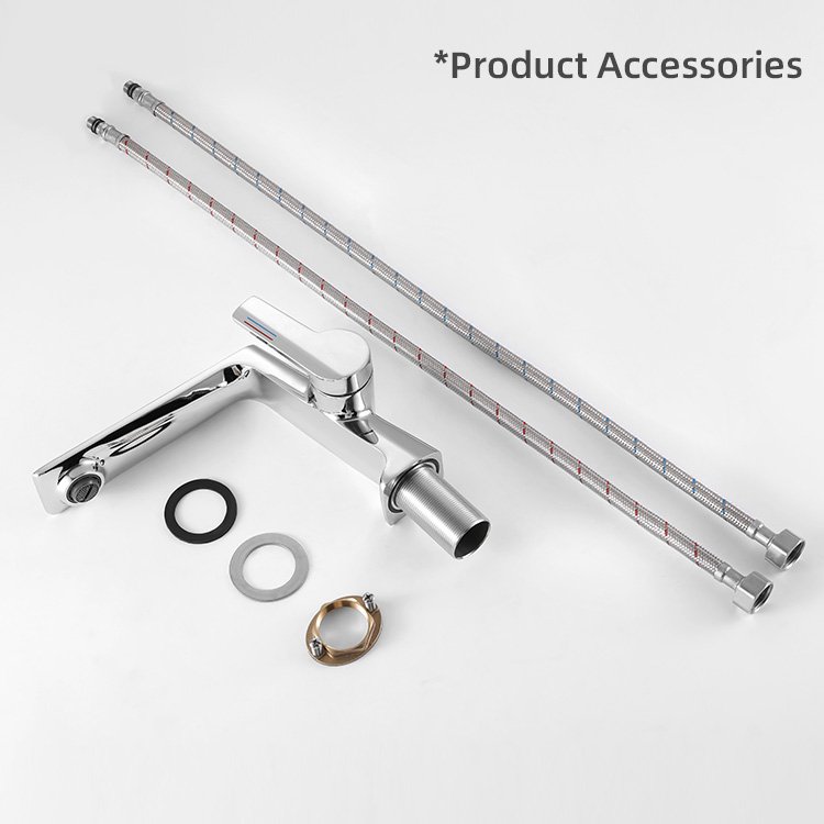 Kidolux Luxury Chrome Plated Single Hole Hot And Cold Water Mixer Bathroom One Handle Basin Faucet For Hotel Apartment