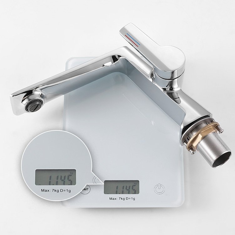 Kidolux Luxury Chrome Plated Single Hole Hot And Cold Water Mixer Bathroom One Handle Basin Faucet For Hotel Apartment
