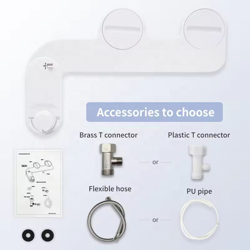 Manual Clean Adjustable Nozzle Angle Bidet Spray Butt Seat Frontal Washing & Feminine Washing Cold Water Bidet Attachment