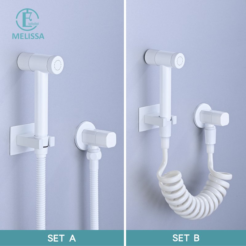 Melissa Modern Brass Bathroom Brushed gay toilet bidet spray shattaf set Handheld shower Angle Valve