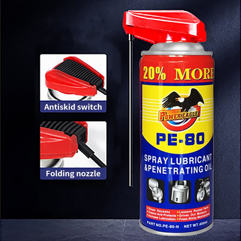 factory price Powereagle 450ml All Purpose 360 degree valve anti rust lubricant spray