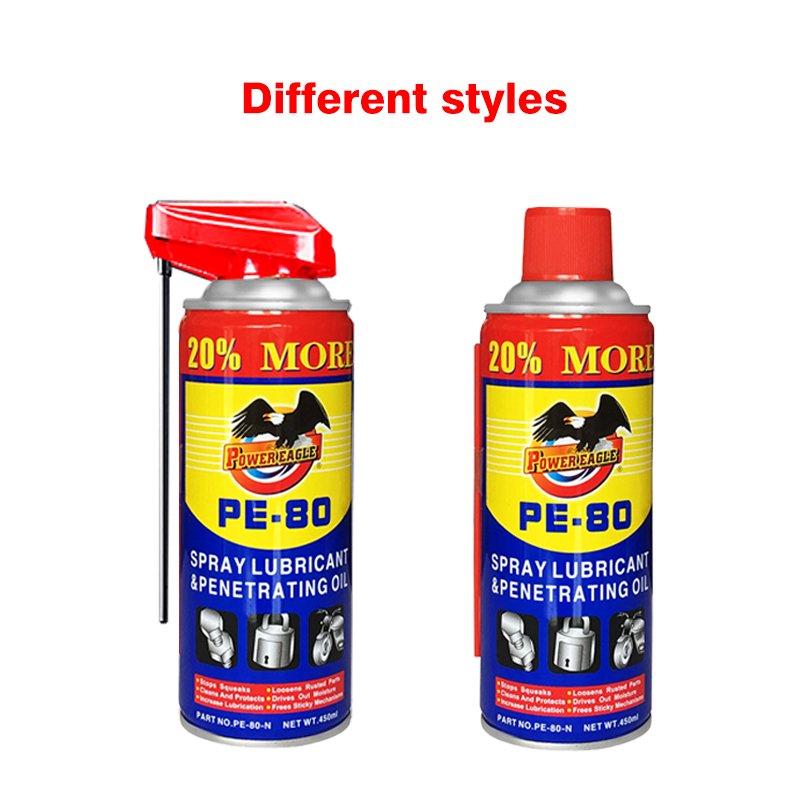 factory price Powereagle 450ml All Purpose 360 degree valve anti rust lubricant spray