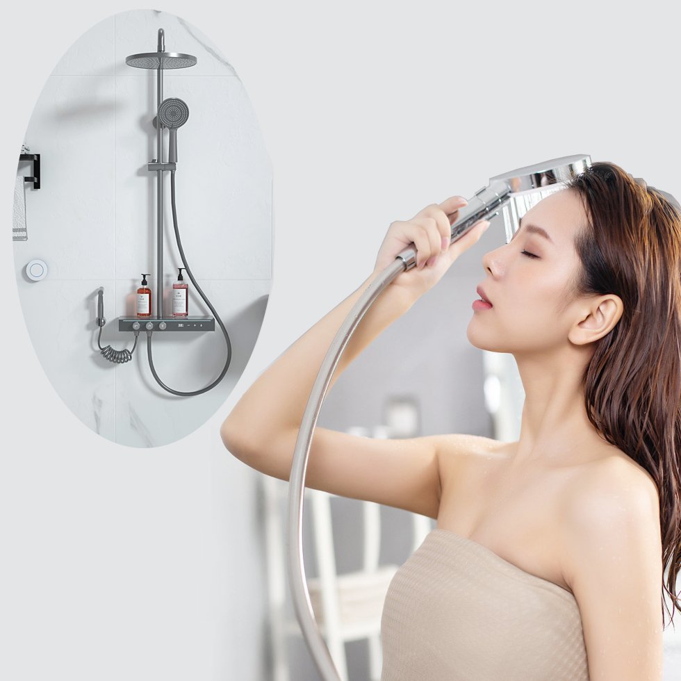 Thermostatic grifos de bano y ducha robinet de douche robinet de douche eau chaude eau froide quadruple shower set shower system