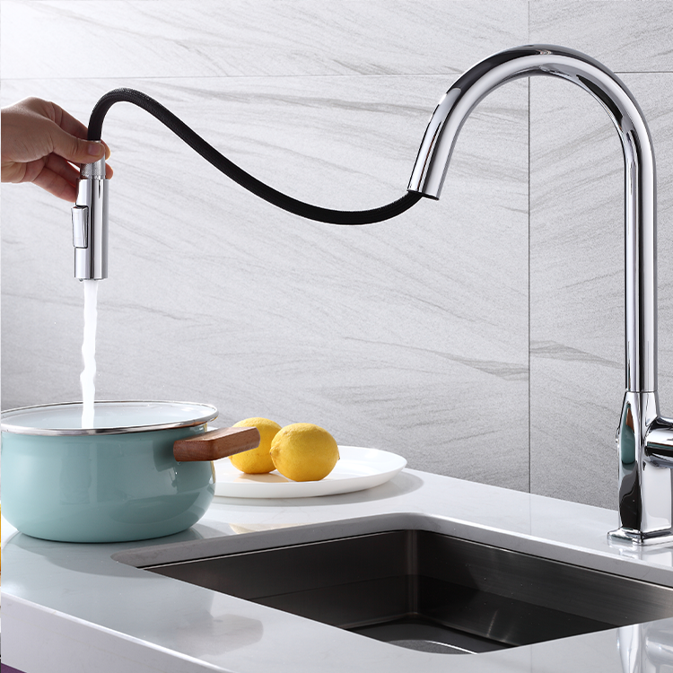AG Hot And Cold 304 Stainless Steel 360 Degree Kitchen Faucet Gun Grey Pull Out Kitchen Sink Faucet