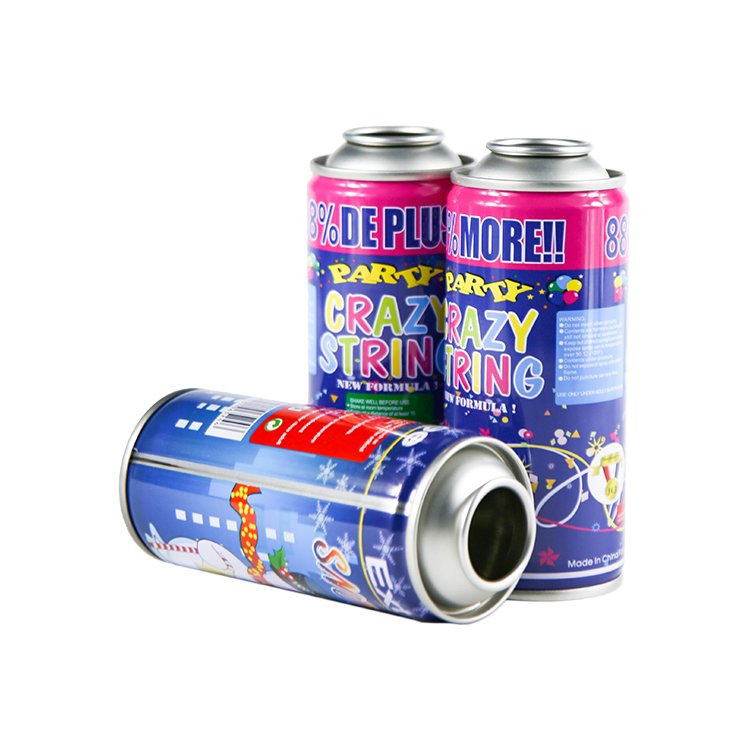 empty snow spray can CNYK 4-color printing aerosol tinplate can with aerosol valve