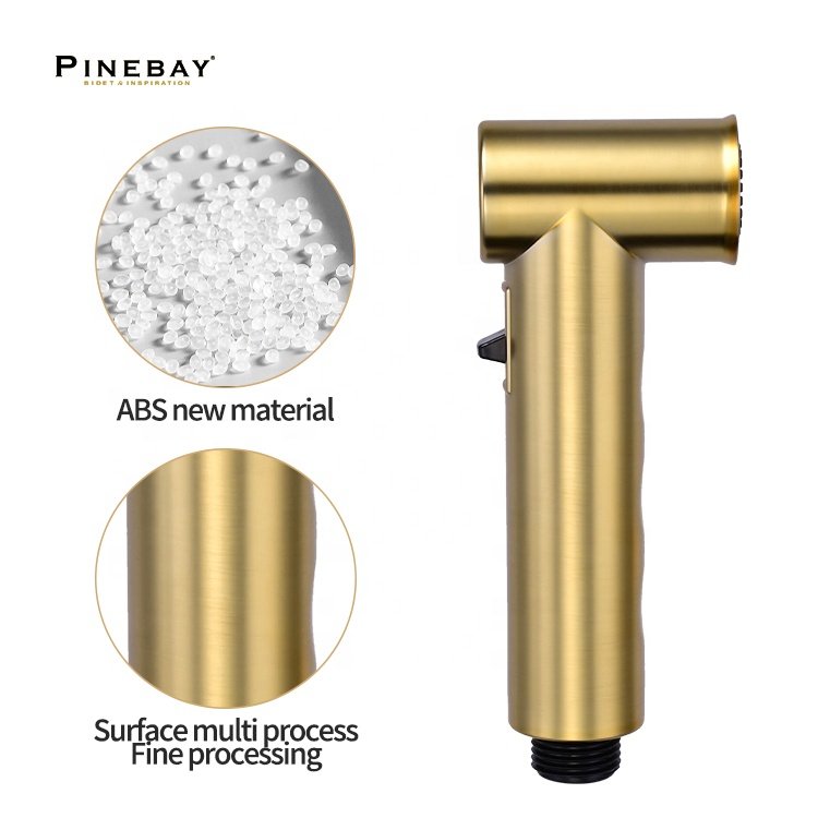 PINEBAY New Trend ABS Gold Magnetic Circular Handheld Bidet Sprayer Kit Bathroom Faucet Shower Round Toilet Shattaf for Woman
