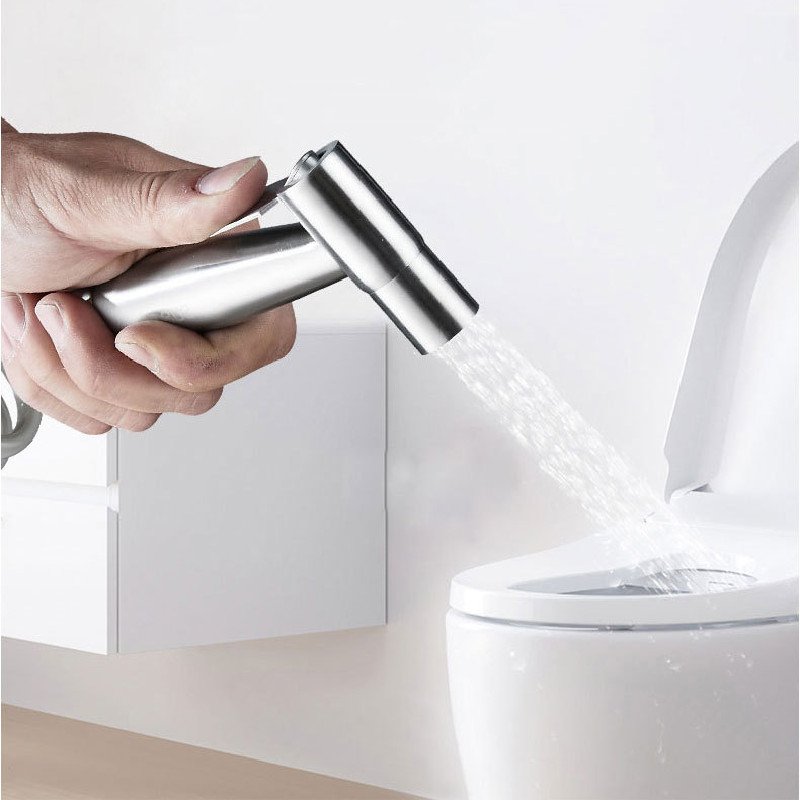 Hot Sale Bathroom Chrome Travel Shattaf Set SUS304 Hand Held Toilet Bidet Sprayer With Brass T-valve