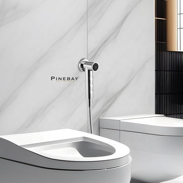 PINEBAY New Style Wall Mounted Round Handheld Bidet Sprayer Bathroom ABS Accessories Shower Woman Washing Toliet Shattaf Set