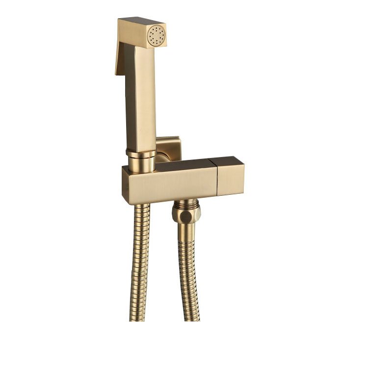 Bathroom Accessories wall mounted Toilet Bidet Spray Set Brushed Gold Bidet Shattaf Faucet Taps