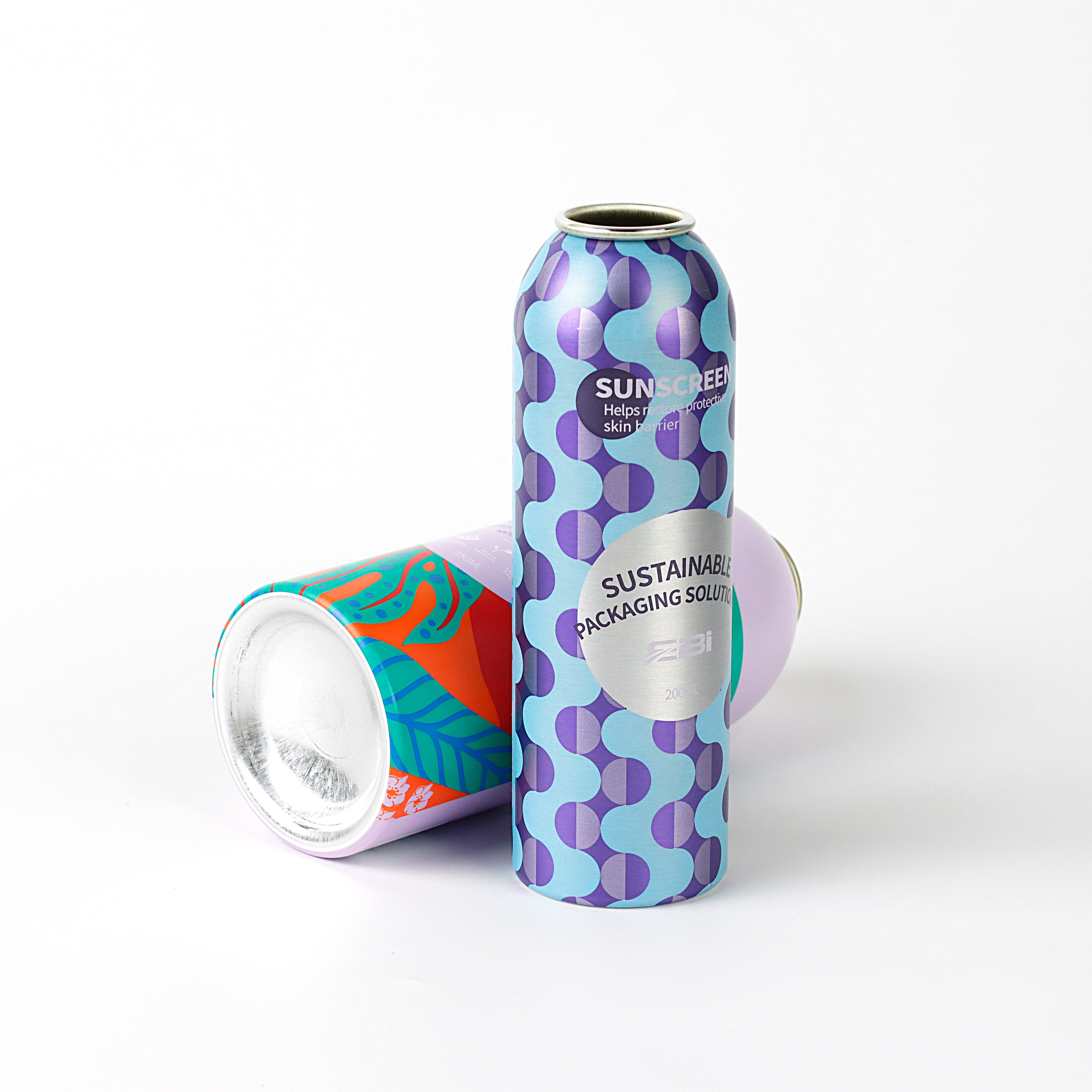 New printing aluminum round aerosol cans with spray actuator for cosmetic