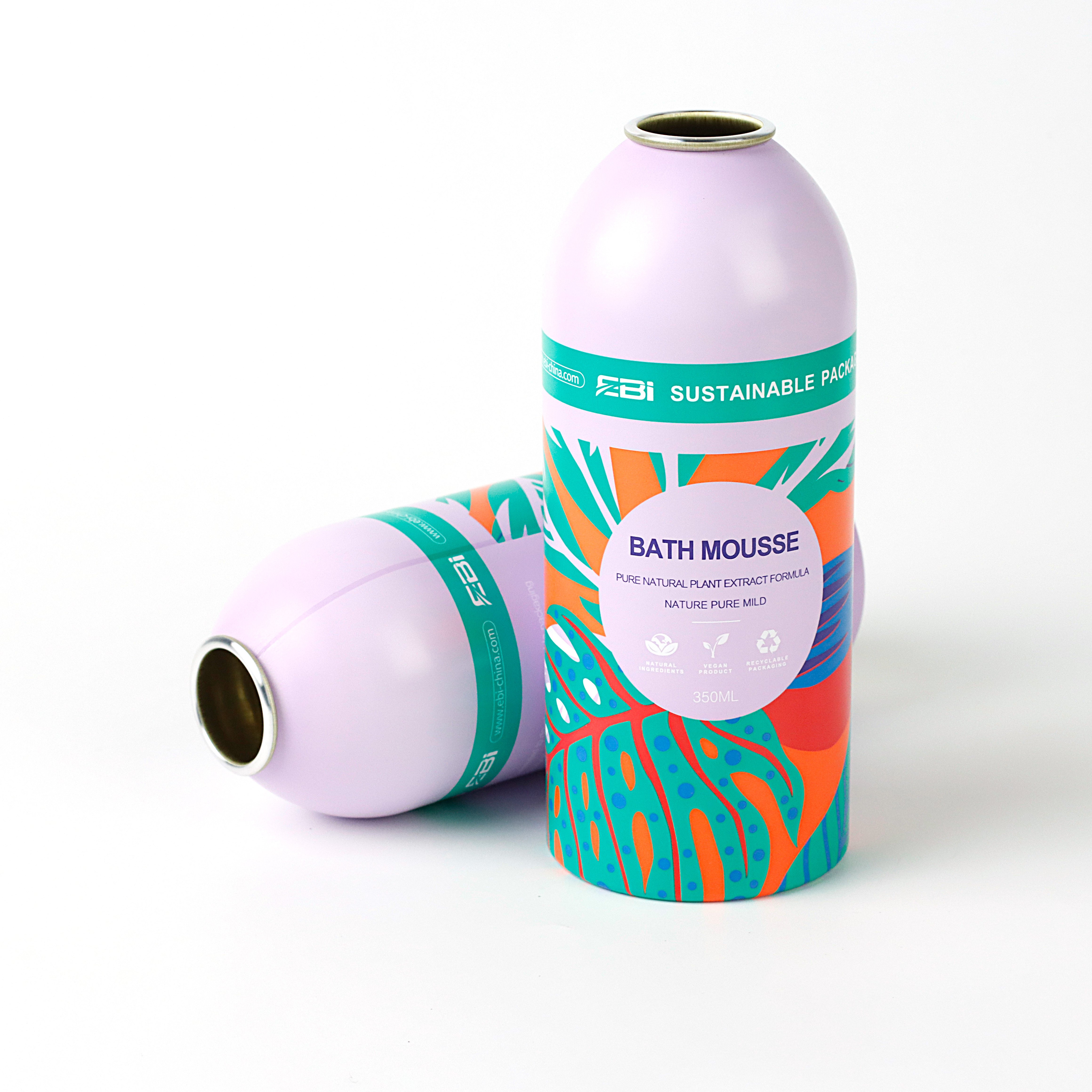 New printing aluminum round aerosol cans with spray actuator for cosmetic