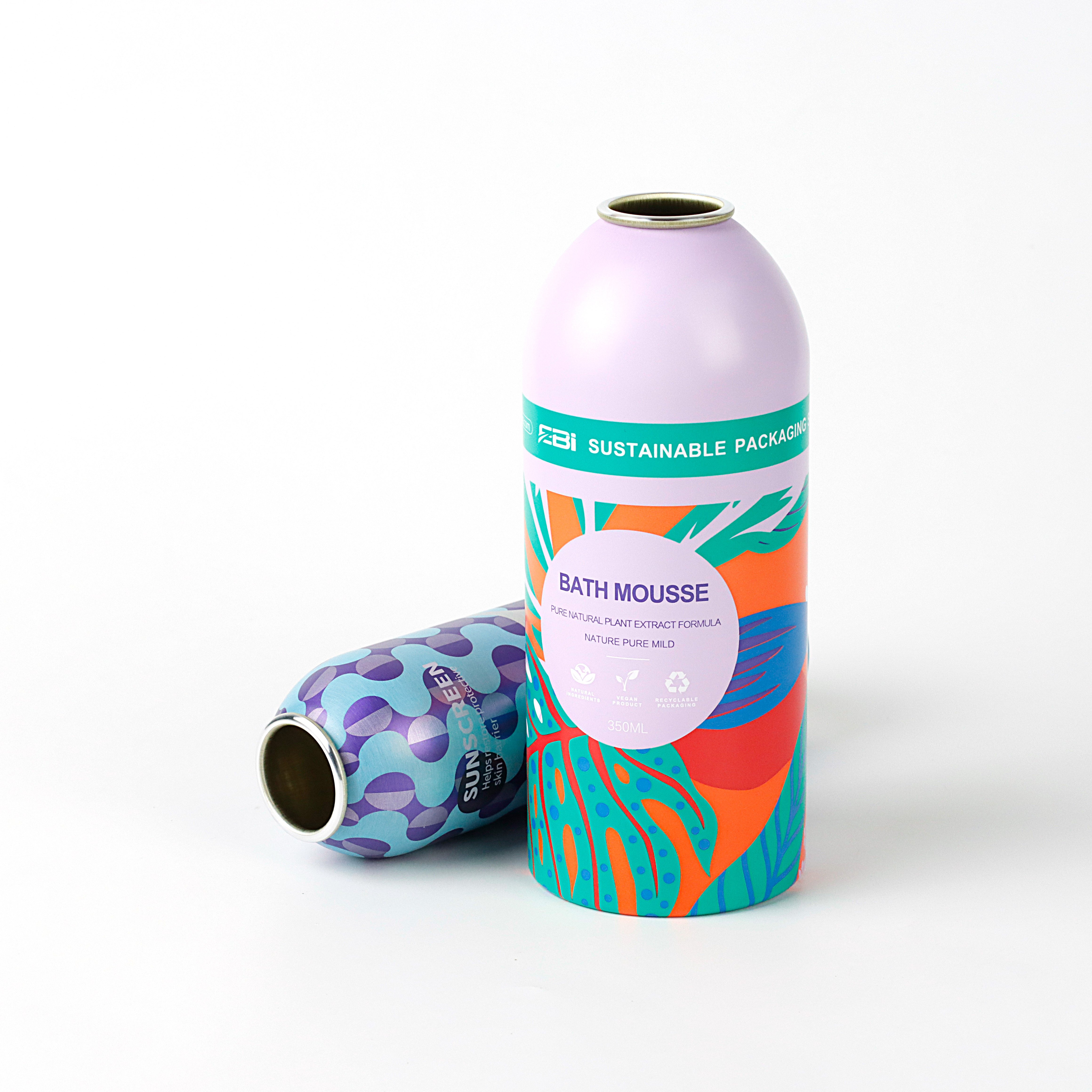New printing aluminum round aerosol cans with spray actuator for cosmetic