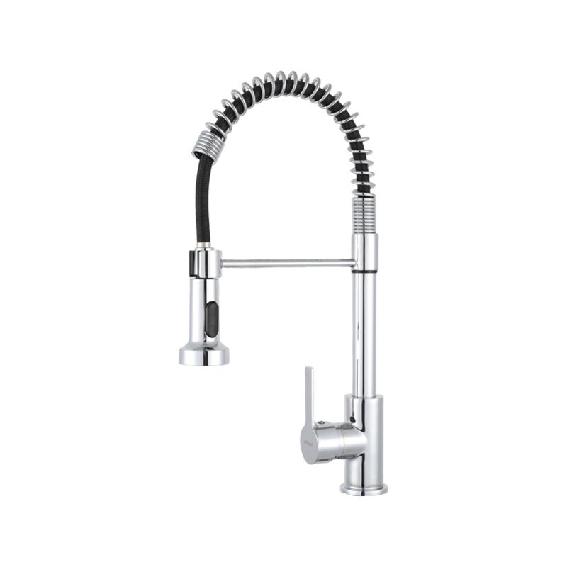 Manufacturer High Quality Single Lever Spring Kitchens Sink Tap Black Kitchen Faucet With Pull Down Sprayer