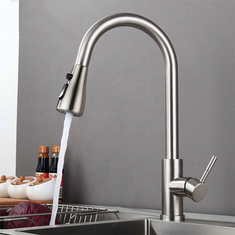 Bolei Kitchen Faucet with Stretchable Pull Down Spray and 360 Rotation for Mounted Bathroom Basin and Kitchen Sink
