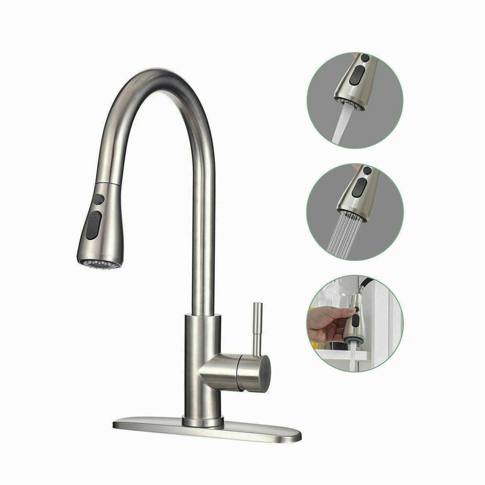 Bolei Kitchen Faucet with Stretchable Pull Down Spray and 360 Rotation for Mounted Bathroom Basin and Kitchen Sink