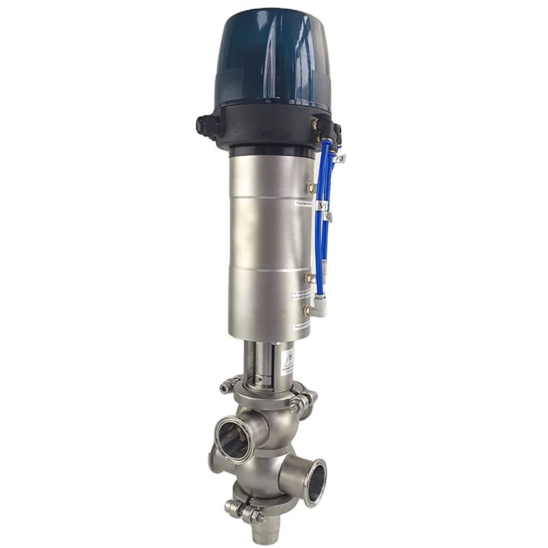 Food Grade Sanitary Stainless Steel 304 316L Mix-proof Valve Hygienic Anti-mix Valve
