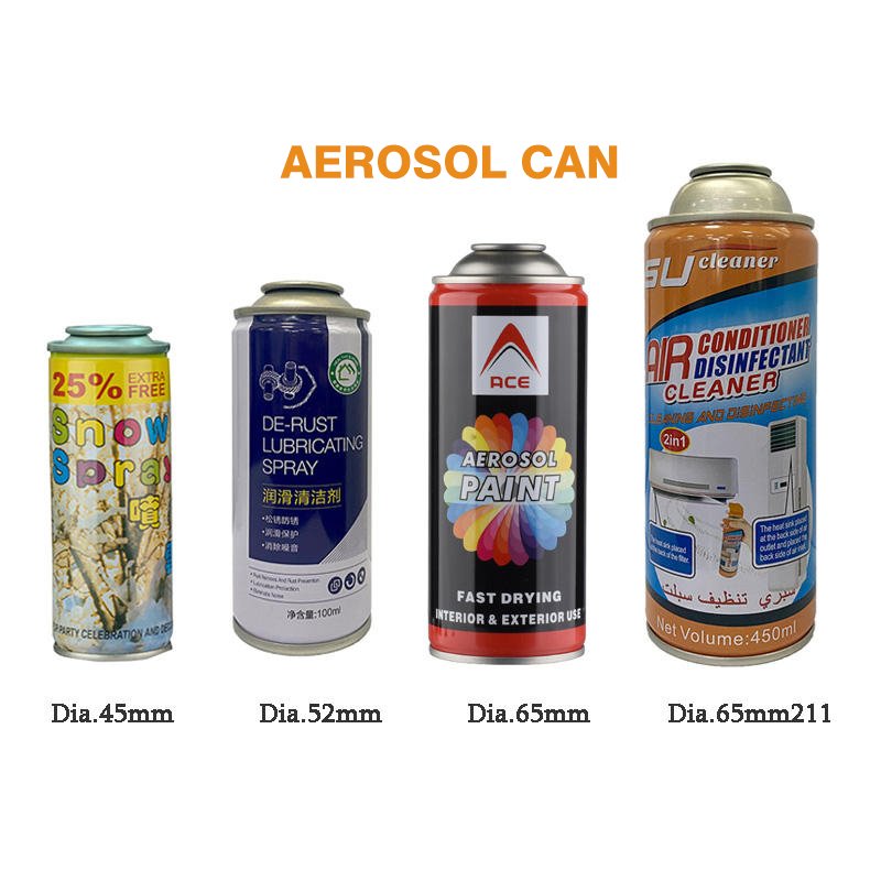 Best price OEM 52 55 57mm round Coating Empty Spray Can Metal Aerosol Can with Valve Customizable Metal Cans