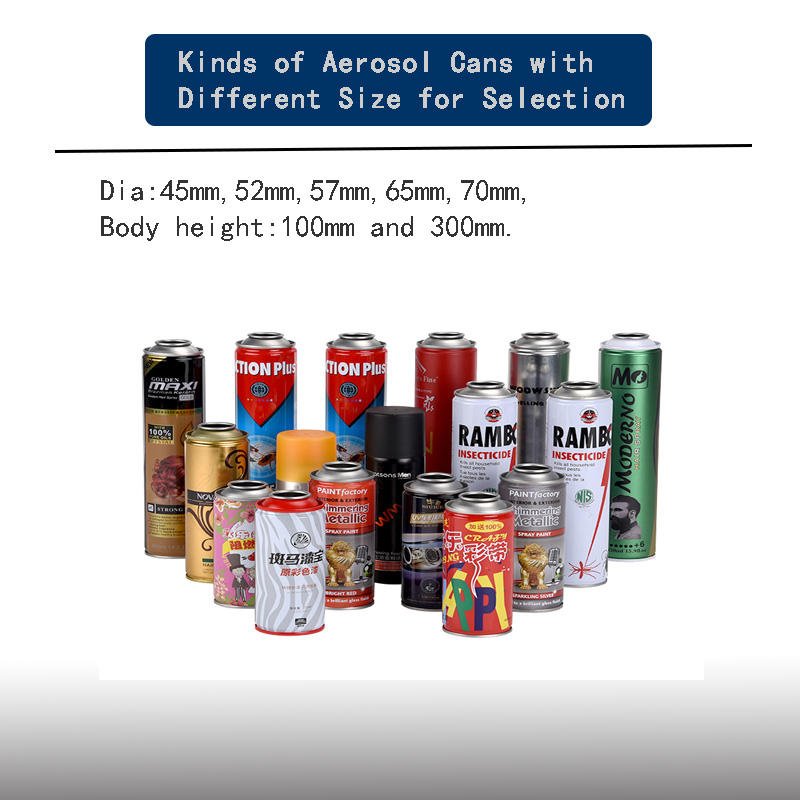 Best price OEM 52 55 57mm round Coating Empty Spray Can Metal Aerosol Can with Valve Customizable Metal Cans