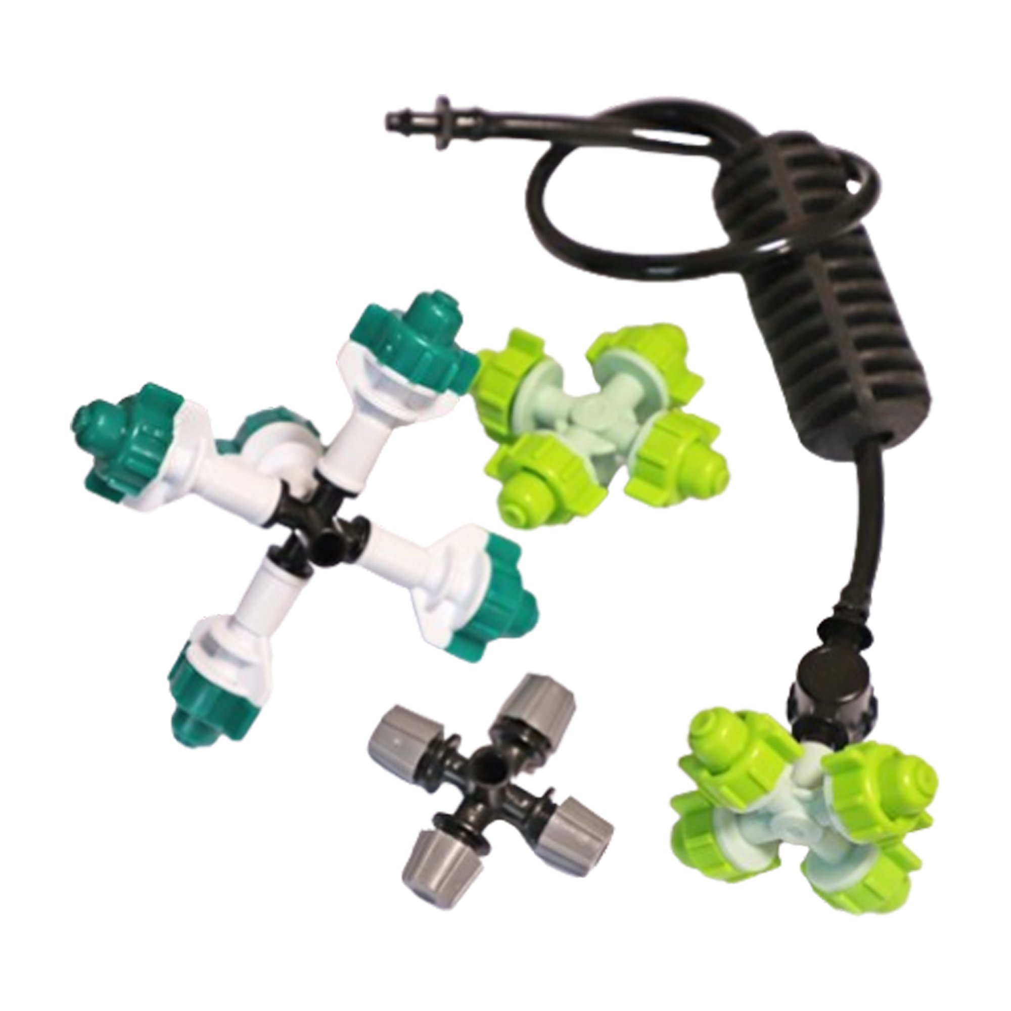 Hanging Type Low Pressure 4 Way Spray Nozzle Mist Spray Nozzle Garden Sprinkler Mist Nozzle Kit