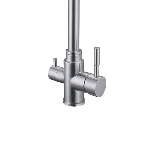 PULL OUT DUAL HANDLE LEVER KITCHEN FAUCET 2 WAY WATER FILTER PURIFIER FAUCET MIXER TAPS STAINLESS STEEL SERIES