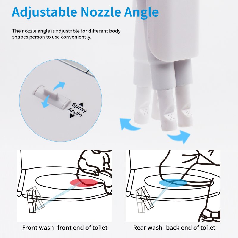 Postpartum Perineal Care Key Button Dual Nozzle Self-Cleaning Bidet Toilet Attachment Non Electric Detachable Toilet Bidet