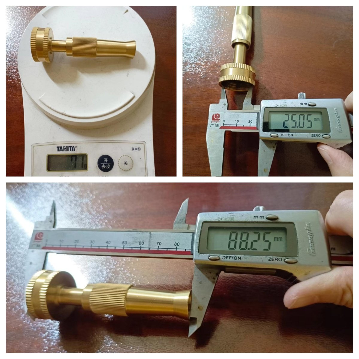 High Pressure 3.5" Brass 3/4" female Adjustable twist Garden Watering Spray Nozzle Gun washing cleaning