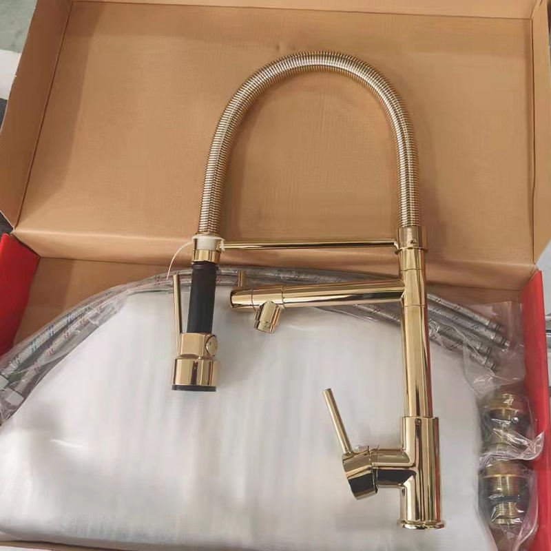 Bolei Dense Spring Pull Out Kitchen Faucet Stainless Steel Sink Faucet with Pull Down Spray Mixer Tap