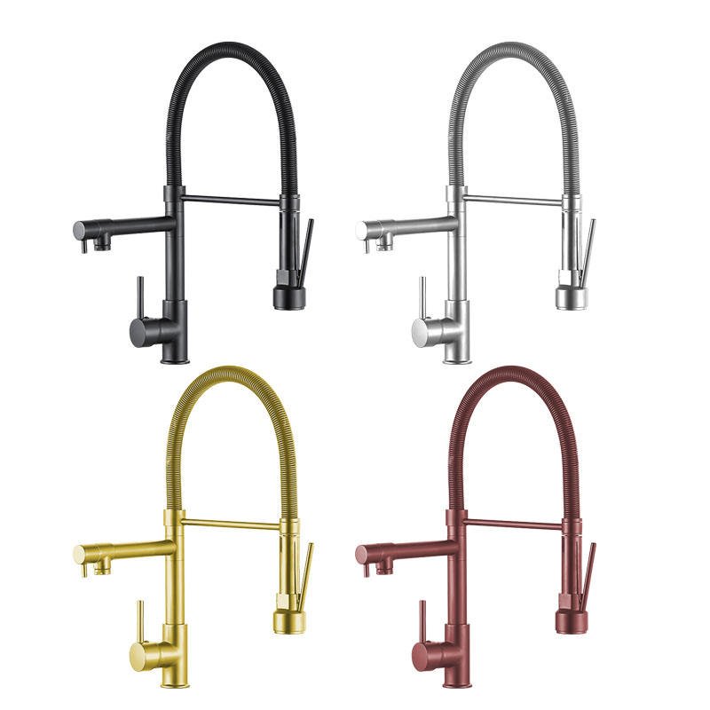 Bolei Dense Spring Pull Out Kitchen Faucet Stainless Steel Sink Faucet with Pull Down Spray Mixer Tap