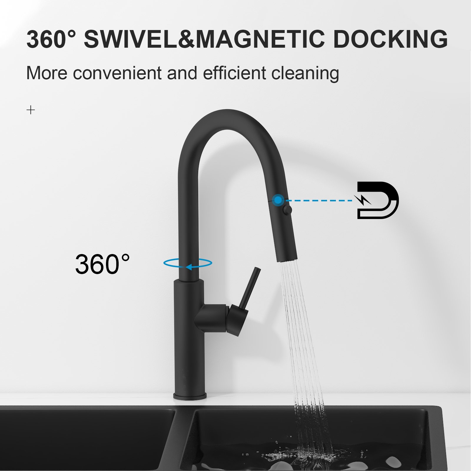 Modern Flexible Pull Out Faucet Kitchen Stainless Steel 304 Hot Cold Water Kitchen Faucet With Pull Down Sprayer