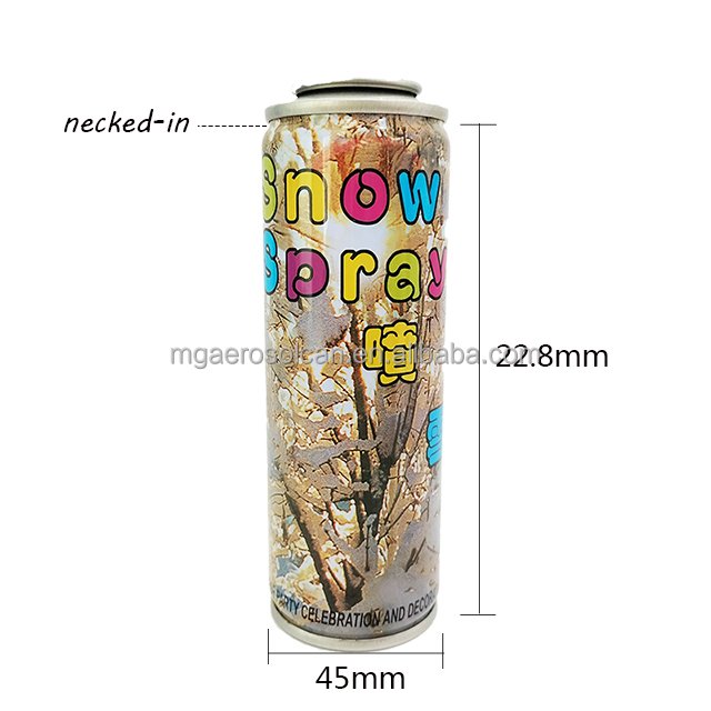 christmas packaging wholesale diameter 45/52/65mm empty aerosol tin can for snow spray party string