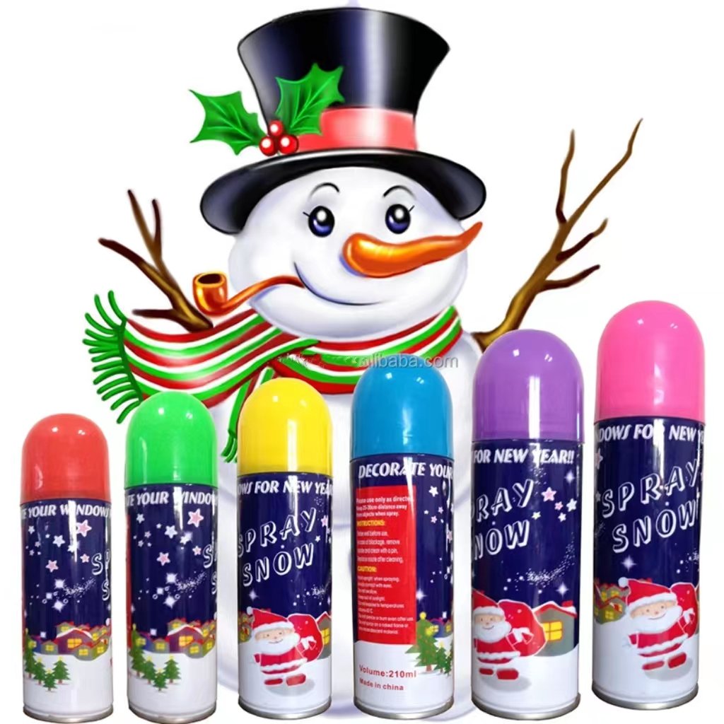 christmas packaging wholesale diameter 45/52/65mm empty aerosol tin can for snow spray party string