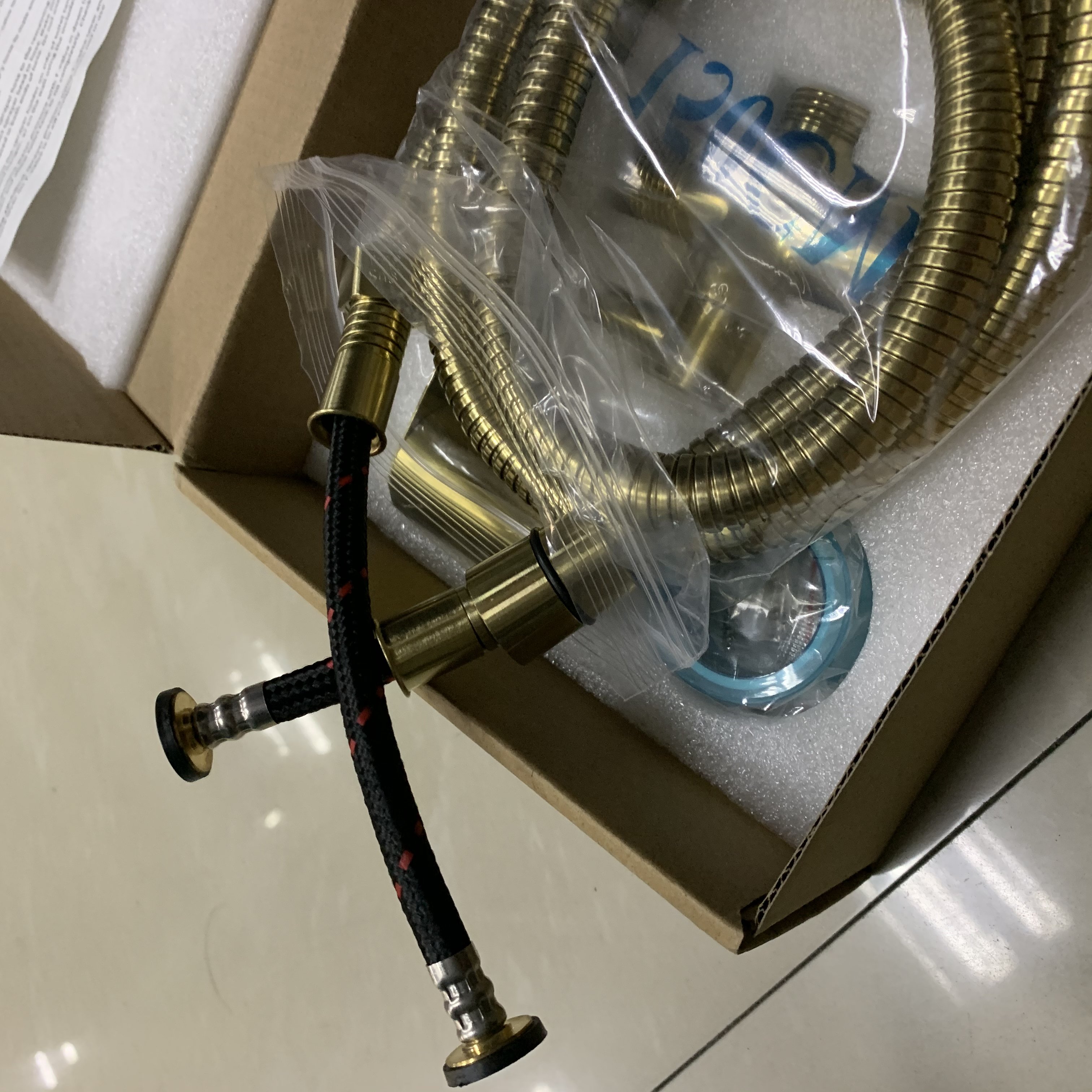 Brush Gold Bidet Sprayer Set f with Explosion Proof Hose 7/8" T- Valve American Standard Bathroom Jet Toilet Bidet Spray Set