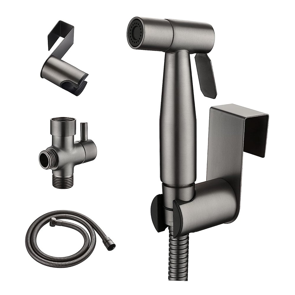 Wall Mounted Shower Spray Toilet Flush Valve Pressurized Water Quick Toilet Cleaning Hot and Cold Water Faucet Toilet Bidet