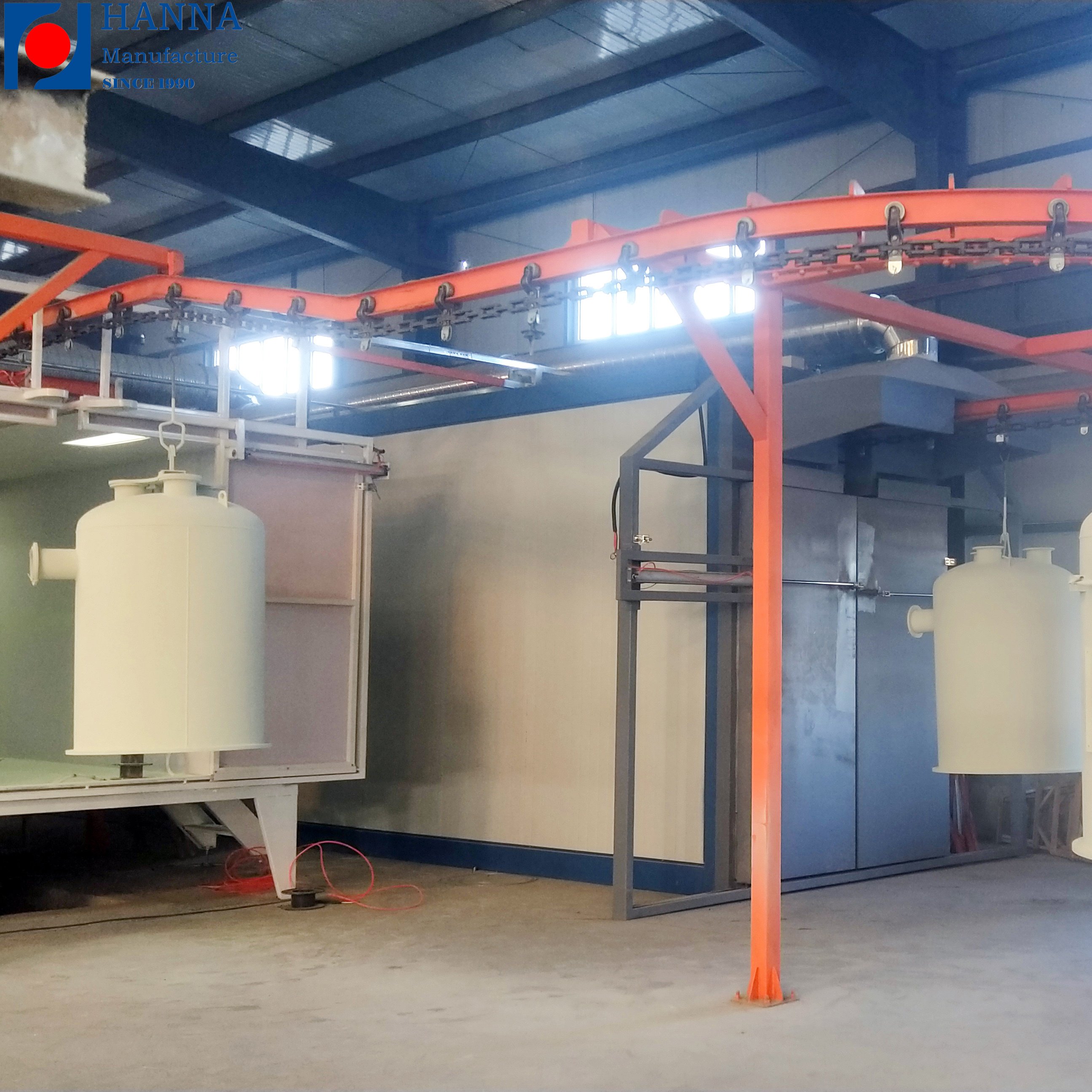 Valve plastic dip coating line electrostatic powder spraying equipment powder coating line